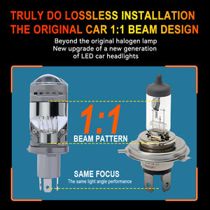 Phare LED Super Lumineux 65W 12V 10000 Lumens 8000K M01P avec Lentille Projecteur H4 Étanche Universel pour Feux de Conduite et Antibrouillard - Product Image 4