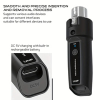 Récepteur de microphone filaire vers sans fil BHA W8-2 Plug and Play, adaptateur de transmission audio sans fil UHF XLR pour micro vocal dynamique