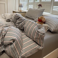 Ensemble de draps et de taies d'oreiller Queen de luxe 1800TC à la lavande, 100% microfibre brossée en polyester, antibactérien, antistatique, avec bordure