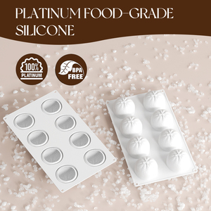 Moule à gâteau en silicone SILIKOLOVE Factory à 8 cavités en forme de pain vapeur fourré, antiadhésif platine LFGB, sans BPA, <span class=keywords><strong>pour</strong></span> <span class=keywords><strong>mousse</strong></span> - Product Image 4