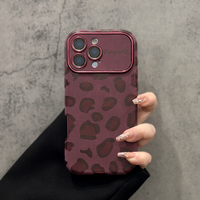 Tschick nouvelle coque de téléphone en cuir imprimé léopard marron adaptée à l'iPhone 12 13 14 15 16 Pro housse de protection à corde longue et courte