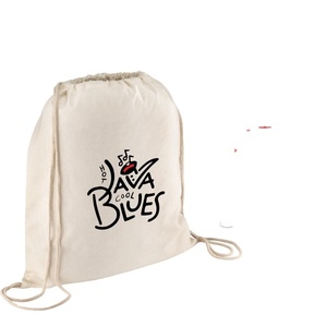 Sac à dos en coton avec cordon de serrage, sac en toile de coton, logo personnalisé, cadeau - Product Image 1