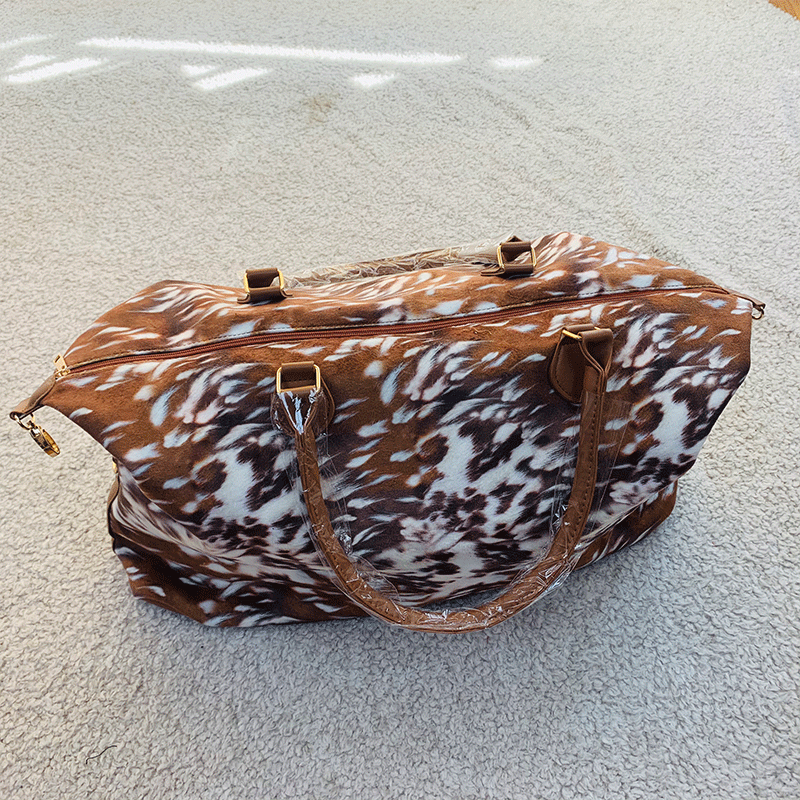 Новинка, монограммная клетчатая леопардовая коровья сумка с животным принтом на выходные