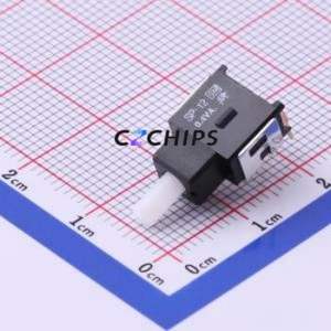 SP-12SH Push Button Switch Through hole Component (THT) Switch Single Pole Double Throw Round Plunger Right Angle Insert White - Product Image 1