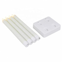 Ensemble de 4 bougies LED chauffe-plat en cire de paraffine ivoire, télécommandées, scintillantes, rechargeables par USB, pour la décoration intérieure