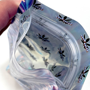 Borsa personalizzata stampata 3.5g anti-odore richiudibile confezione in plastica Mylar borsa olografica con cerniera Soft Touch - Product Image 3