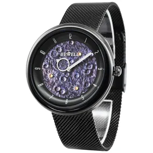 Custom Gepersonaliseerde Horlogemaker Shenzhen Bewell Speciaal Ontwerp Roestvrij Staal Polshorloges Voor Mannen En Vrouwen