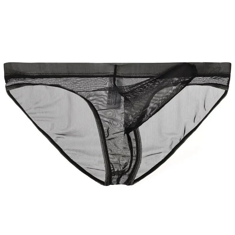 3XL Sous-vêtements grande taille pour hommes Taille basse String transparent Éléphant Ultra Thin Mesh T Pants Separation Sexy Pouch Briefs 533