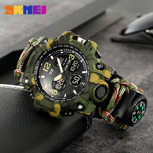 Montre homme SKMEI Outdoor Climbing <span class=keywords><strong>1155B</strong></span>, bracelet en corde, mouvement analogique-numérique, chronomètre, alarme, résistance à l'eau 5 BAR - Product Image 5