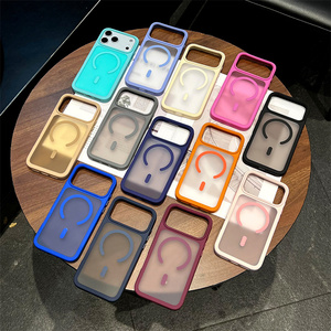 Coque de téléphone magnétique antichoc en PC et TPU mat simple et coloré pour iPhone 17 16 15 Pro Max - Product Image 2