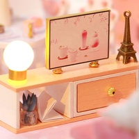 IIECREATE K-056 Pinellia Time, puzzle 3D en bois, bricolage, écologique, miniature, style meuble, jouet artisanal, kit de maison de poupée à assembler
