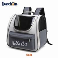 Sac à dos de transport pour animaux de compagnie imperméable Hello Cat, sac de voyage avec fenêtre transparente, ventilation en maille, portable et mignon pour chats et petits chiens