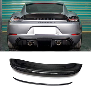 718 coffre d'aile arrière en Fiber de carbone de Style RS pour Porsche 718 982 Cayman Boxster GT4 Kit de carrosserie de becquet arrière - Product Image 1