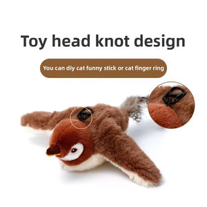 Jouet d'Halloween de luxe pour <span class=keywords><strong>chat</strong></span>, oiseau en carton à ailes battantes simulées, électrique, avec ailes oscillantes, hauteur réglable, pour l'auto-entretenissement - Product Image 5