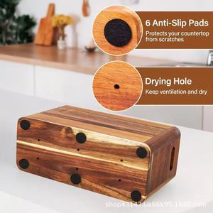 Wooden <b>storage</b> <b>box</b> for home and <b>kitchen</b> use, divided into compartments; multi-purpose solid wood <b>storage</b> <b>box</b> for office and - Product Image 4