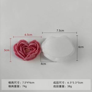 3D Design Love Flower Candle <b>Silicone</b> Mold Diy Heart Rose Flower Aromatherapy Candle <b>Silicone</b> Mold New Valentine's Day Gift - Product Image 6