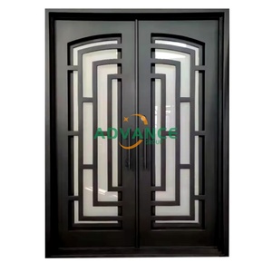 Desain Pintu Rumah Mewah Eropa, Pintu Utama Keamanan, Gerbang Masuk Depan, Pintu Besi Tempa Ganda, Pintu Besi Prancis, Eksterior - Product Image 6