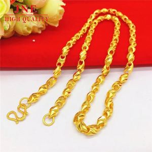 Collier de graines de melon pour hommes plaqué or 5N <span class=keywords><strong>Carven</strong></span> Design Olive Collier pour hommes Alluvial Gold Jewelry Wholesale Factory Direct Sales - Product Image 4