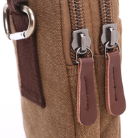 Zuolunduo Vintage Stijl Mini Canvas Portemonnee Met Rits Modieuze Vrije Tijd Mobiele Telefoon Tas