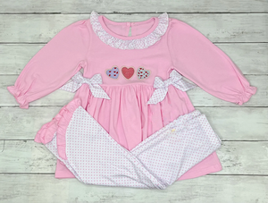 GSPO2113 Personnalisé Petite fille active Rayure verte mardi gras violet nœuds imprimés tenues enfants gros fille enfant ensemble - Product Image 5