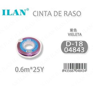 Nastro in raso Ilan 0,6 m 25Y viola per artigianato - Product Image 3