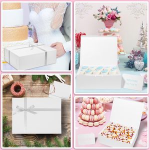 กล่องของขวัญสีขาวขนาดใหญ่พร้อมฝาปิด กล่องห่อ<span class=keywords><strong>ของขวัญ</strong></span>แบบพับได้พร้อมริบบิ้น กล่องของชำร่วยสำหรับ<span class=keywords><strong>ของขวัญ</strong></span> วันวาเลนไทน์ งานแต่งงาน - Product Image 6