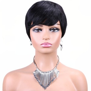 Perruque Courte Pixie Cut en Cheveux Humains Brésiliens 9A pour Femmes, Style Bob avec <span class=keywords><strong>Frange</strong></span> et Couches, Entièrement Faite à la Machine - Product Image 5