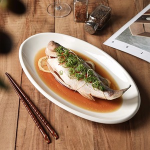 Piatto Ellittico Spesso da 10-25 Pollici per Ristoranti e Hotel, <span class=keywords><strong>Set</strong></span> di Stoviglie di Lusso, <span class=keywords><strong>Piatti</strong></span> Ovali in Porcellana Bianca - Product Image 5