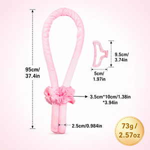 Lot de bigoudis en satin sans chaleur avec chouchou et pince pour coiffure de nuit pour femmes - Product Image 2