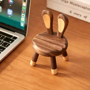 Supporto per Telefono da Scrivania in Legno di Noce e Faggio Premium, Porta Cellulare Artigianale con Design Coniglio e <span class=keywords><strong>Cervo</strong></span> per Casa e Ufficio - Product Image 3