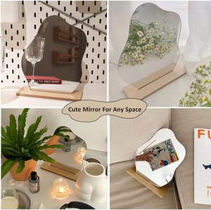 Gương Trang Điểm Thẩm Mỹ Không Đều, Gương Acrylic Để Bàn Trang Trí Daizysight Không Khung Với Gương Trang Điểm Bằng Gỗ 1000G - Product Image 2