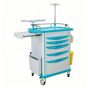 รถเข็นอเนกประสงค์ทางการแพทย์ของโรงพยาบาล Abs พร้อมล้อเลื่อน 4 ล้อและลิ้นชักสำหรับพยาบาลใช้จ่ายยา - Product Image 3