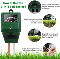 Kits portatifs de testeur de sol 3-en-1 pour le mètre d'humidité de pH de sol de pelouse de ferme de jardin
