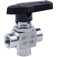 Vanne à bille à 3 voies en acier inoxydable 304 haute pression, filetage femelle NPT BSPP 1/4 3/8, pour le contrôle de l'eau, du gaz et de l'huile