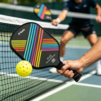 Raquette de pickleball en fibre de verre, noyau en nid d'abeille PP 16 mm, portable, pour entraînement adulte, motifs personnalisés, couleur personnalisée, fournisseur en gros
