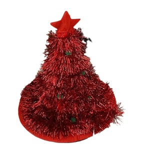 Christmas Tree Hat Red Green Fleece Party Prop Unisex Festive Costume Accessory - Product Image 5