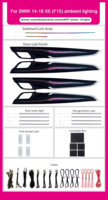 Système d'éclairage d'ambiance intérieur pour voiture SJC Galaxy 64 couleurs 12V LED pour BMW X5 X6 F15 F16 2014-2018