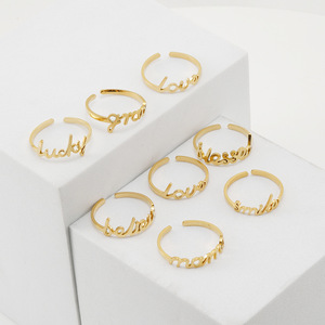 Zogxin Letter Ring 18K Gold Plated Adjustable Band For Men Women Jewelry Gift - Product Image 3