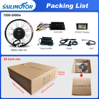 Kit de vélo électrique Sailimotor 2000W 3000W 5000W avec écran LCD SW900 et accélérateur à pouce, doté d'un moteur de moyeu et d'une batterie au lithium