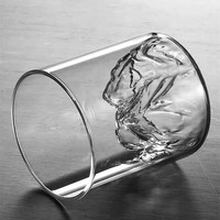 Tasse à thé en verre de style simple et droit, nouvelle collection, design de fond Paysage Montagne, capacité 180/300ml, directement de l'usine avec 41 ans d'expérience.