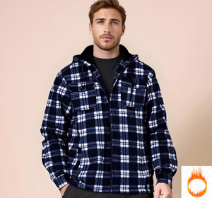 Veste chemise en flanelle polaire à carreaux pour hommes Manteau <span class=keywords><strong>de</strong></span> <span class=keywords><strong>travail</strong></span> épais et <span class=keywords><strong>chaud</strong></span> pour le printemps Vêtements d'extérieur en Sherpa Veste doublée pour hommes - Product Image 1