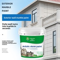 Peinture liquide émulsion marbrée couleur sable brossée pour murs extérieurs semi-mate, résistante au soleil et anti-fissuration pour villas