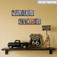 Letrero Metálico Estilo Collage Vintage para Taller, Decoración de Pared Retro Desgastada para Garaje y Cuarto de Hombre