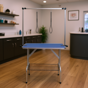 Support de toilettage pour animaux de compagnie 36x24 pouces en acier inoxydable pliable avec boucles pour le toilettage des chiens - Product Image 2