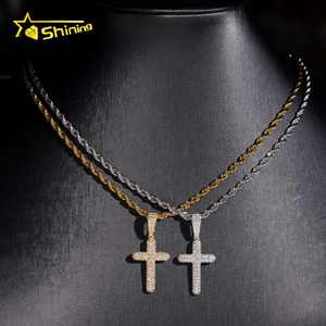 Bijoux Hip Hop Pendentif en argent 925 Charms Pass Diamond Tester Pendentif croix Moissanite entièrement glacé - Product Image 4