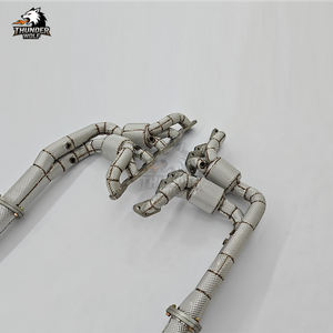 Nouveau collecteur d'échappement et downpipe catalysé <span class=keywords><strong>Hetu</strong></span> 200 cellules pour système d'échappement Aston Martin DB9 Rapide 6.0L V12 avec bouclier thermique - Product Image 1