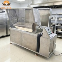 Machine industrielle électrique de blanchiment et de cuisson des fruits de mer en acier inoxydable 304 avec levage hydraulique automatique pour usines alimentaires