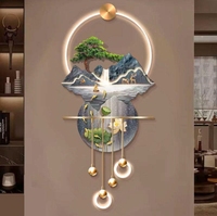 Peinture Murale de Luxe Scène d'Intérieur 3D Lumineuse LED en Métal et Acrylique, Dernier Cri, Très Demandée