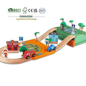 Ensemble de jouets en bois Montessori pour enfants, scène de pompier unisexe, éducatif, avec boîte de rangement pour rails de <span class=keywords><strong>train</strong></span> <span class=keywords><strong>Thomas</strong></span>, <span class=keywords><strong>train</strong></span> en bois - Product Image 1