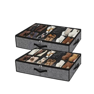 Organizador de Zapatos Plegable Personalizado de Tela, Caja de Almacenamiento de Zapatos para Armario con Tapa de PVC, Caja de Almacenamiento de Zapatos Debajo de la Cama con Ventana Transparente OEM - Product Image 1